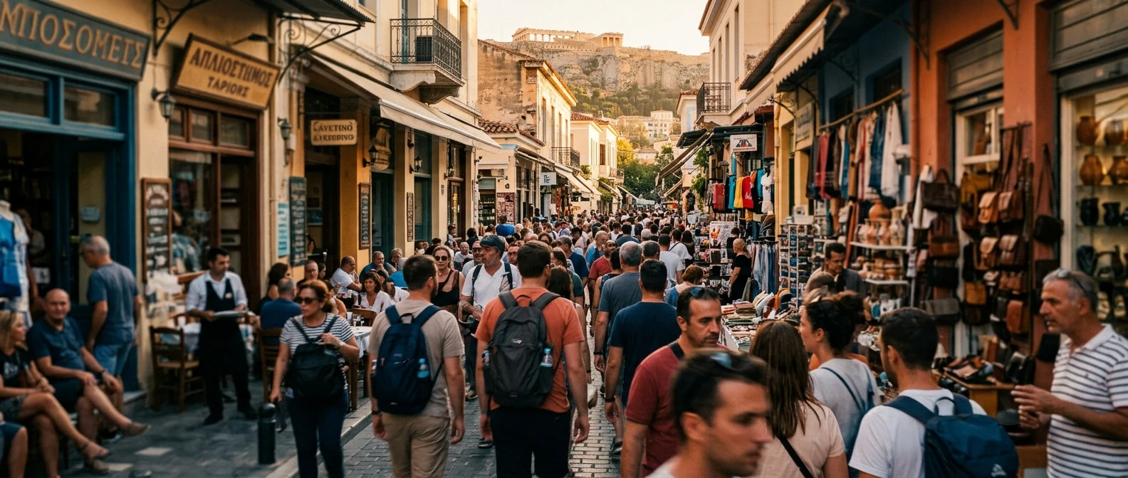 Πινακίδα Tourist Police σε κεντρικό δρόμο της Αθήνας